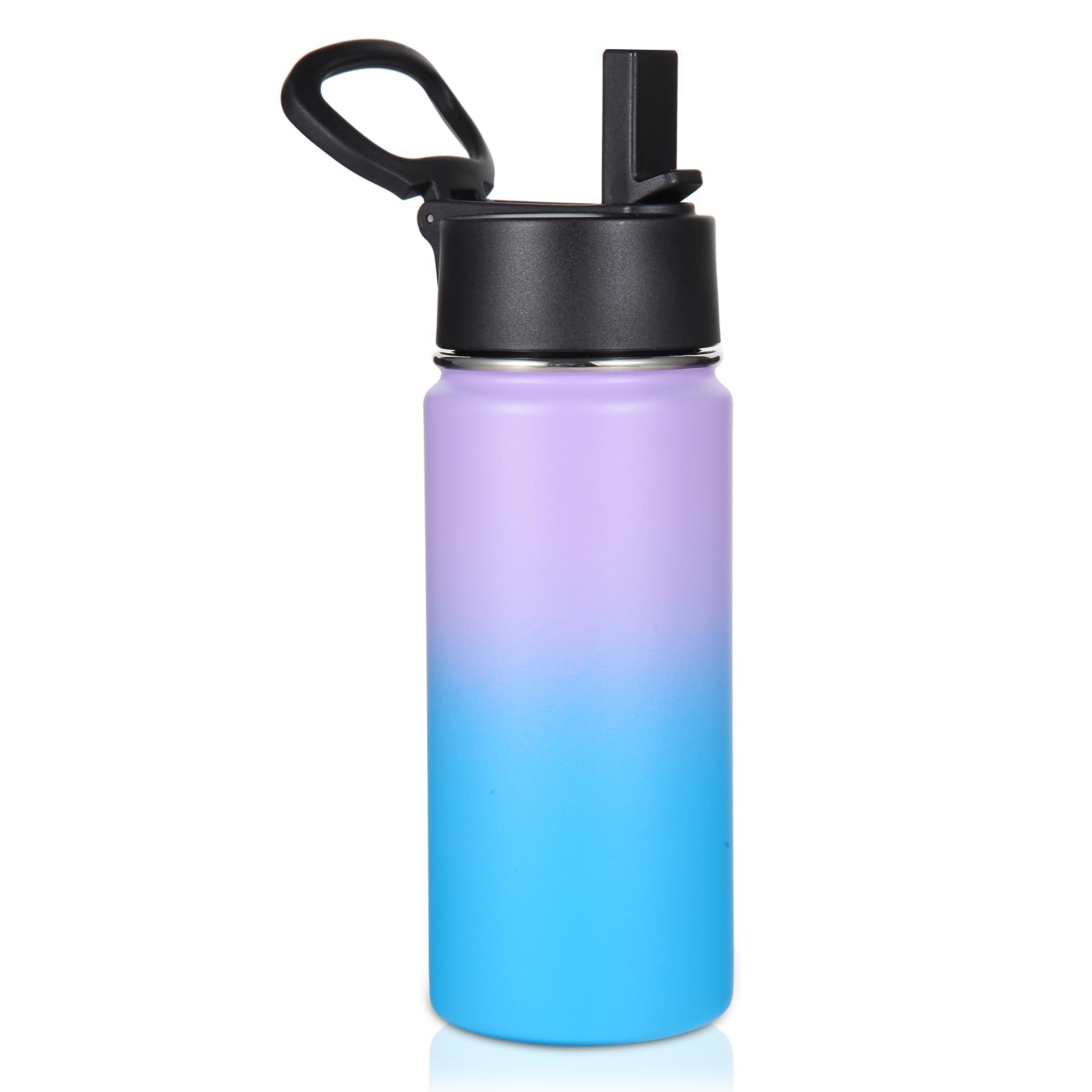 Volhoply 16 OZ Kids Water Bottle Bulk 8 Pack,Insulated Sports Bottles with Straw Lid,Stainless Steel Bottle with Handle Keep Cold & Hot,Double Wall Vacuum Tumbler Cups for School(Assorted, 8)