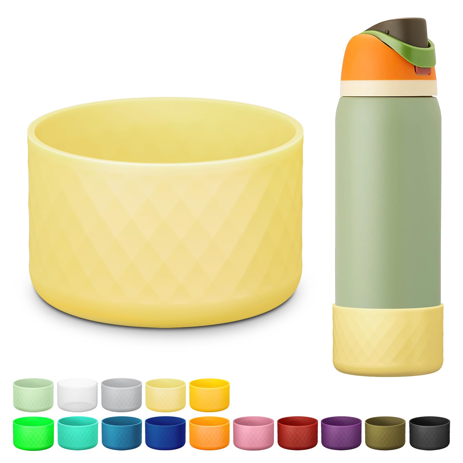 Silicone Boot for Owala Water Bottle 24 oz 32 oz 40 oz, Anti-Slip Protective Sleeve for FreeSip/Twist/Flip Stainless Steel Water Bottles Accessories