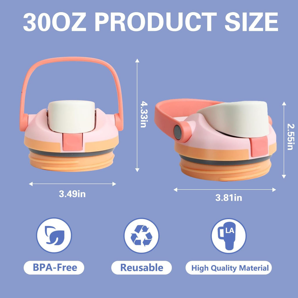 30 OZ Replacement Lid for Owala Freesip Sway Tumbler, One Button Water Bottle Top Replacement Cap with Handle Compatible with Owala FreeSip Sway, BPA-Free, Leakproof, Lockable