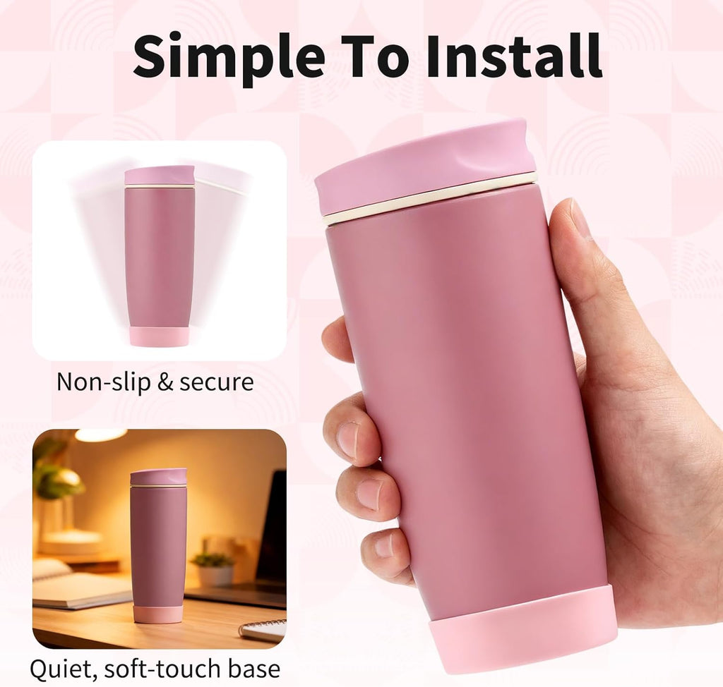 2PCS Silicone Boot for Owala SmoothSip Slider Tumbler 12oz 20oz, Protective Anti-Slip Bottom Coffee Travel Mug, BPA Free for Owala Accessories (Pink)