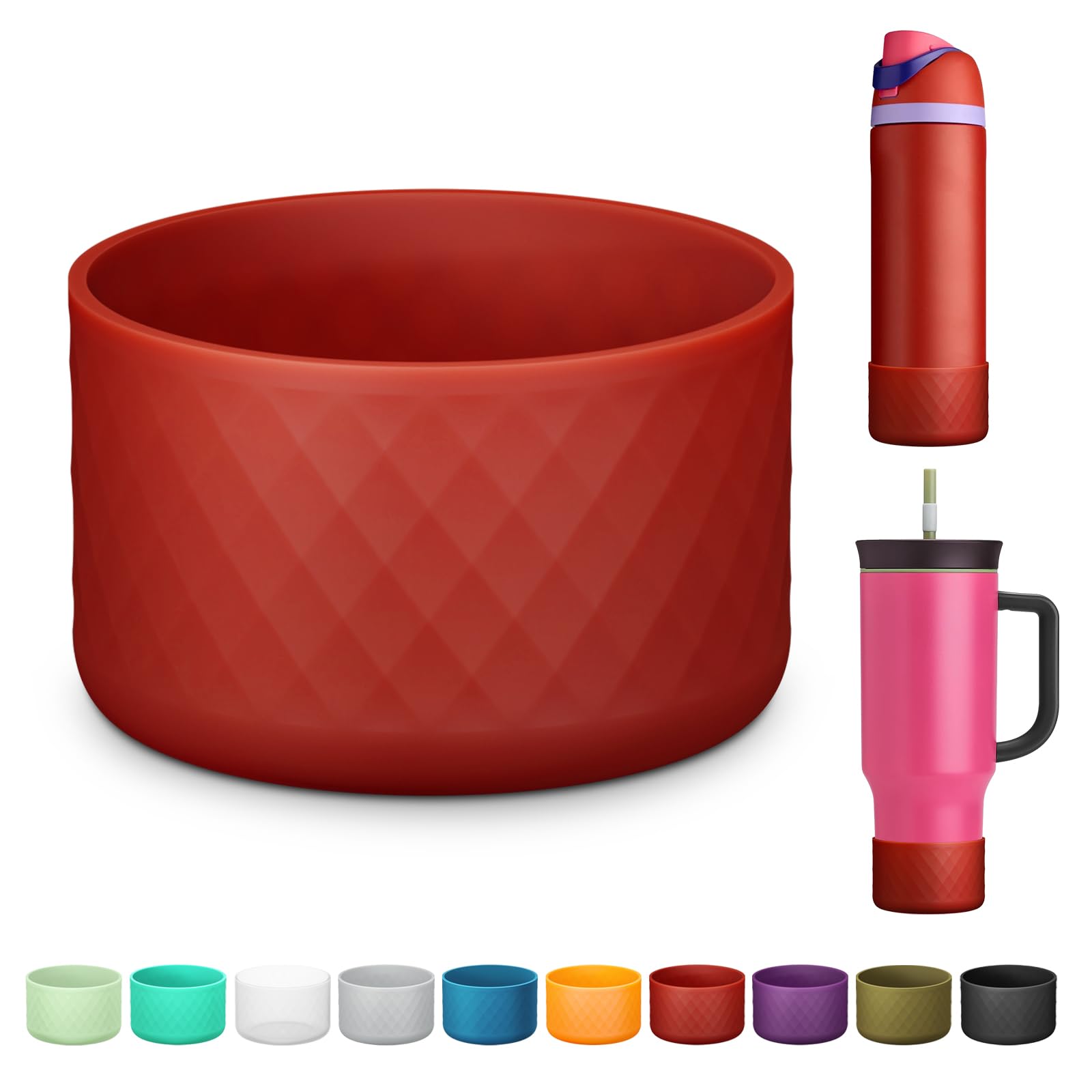 Silicone Boot for Owala Water Bottle 24 oz 32 oz 40 oz, Anti-Slip Protective Sleeve for FreeSip/Twist/Flip Stainless Steel Water Bottles Accessories