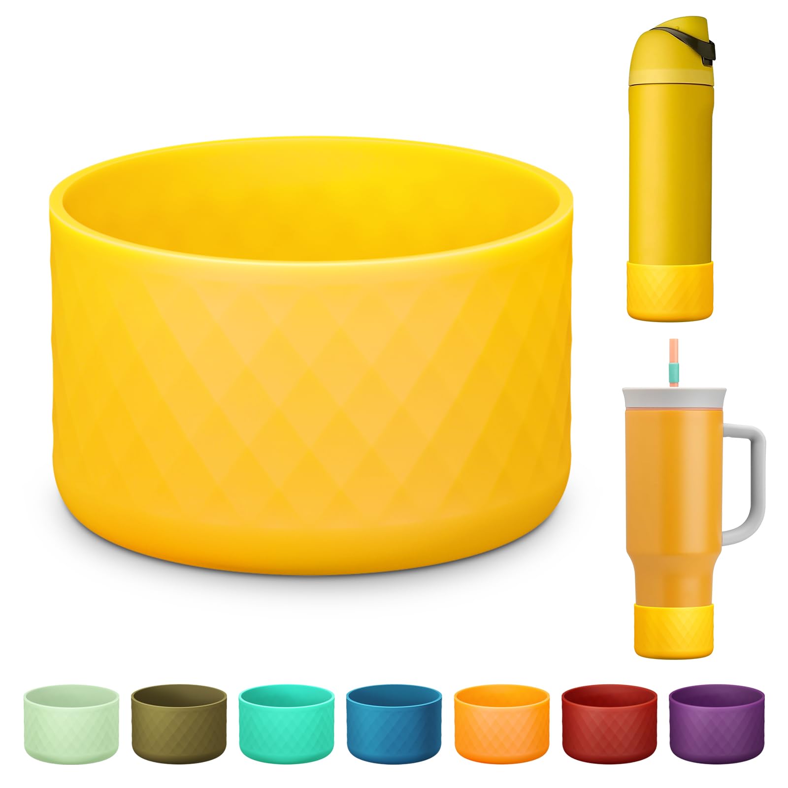 Silicone Boot for Owala Water Bottle 24 oz 32 oz 40 oz, Anti-Slip Protective Sleeve for FreeSip/Twist/Flip Stainless Steel Water Bottles Accessories