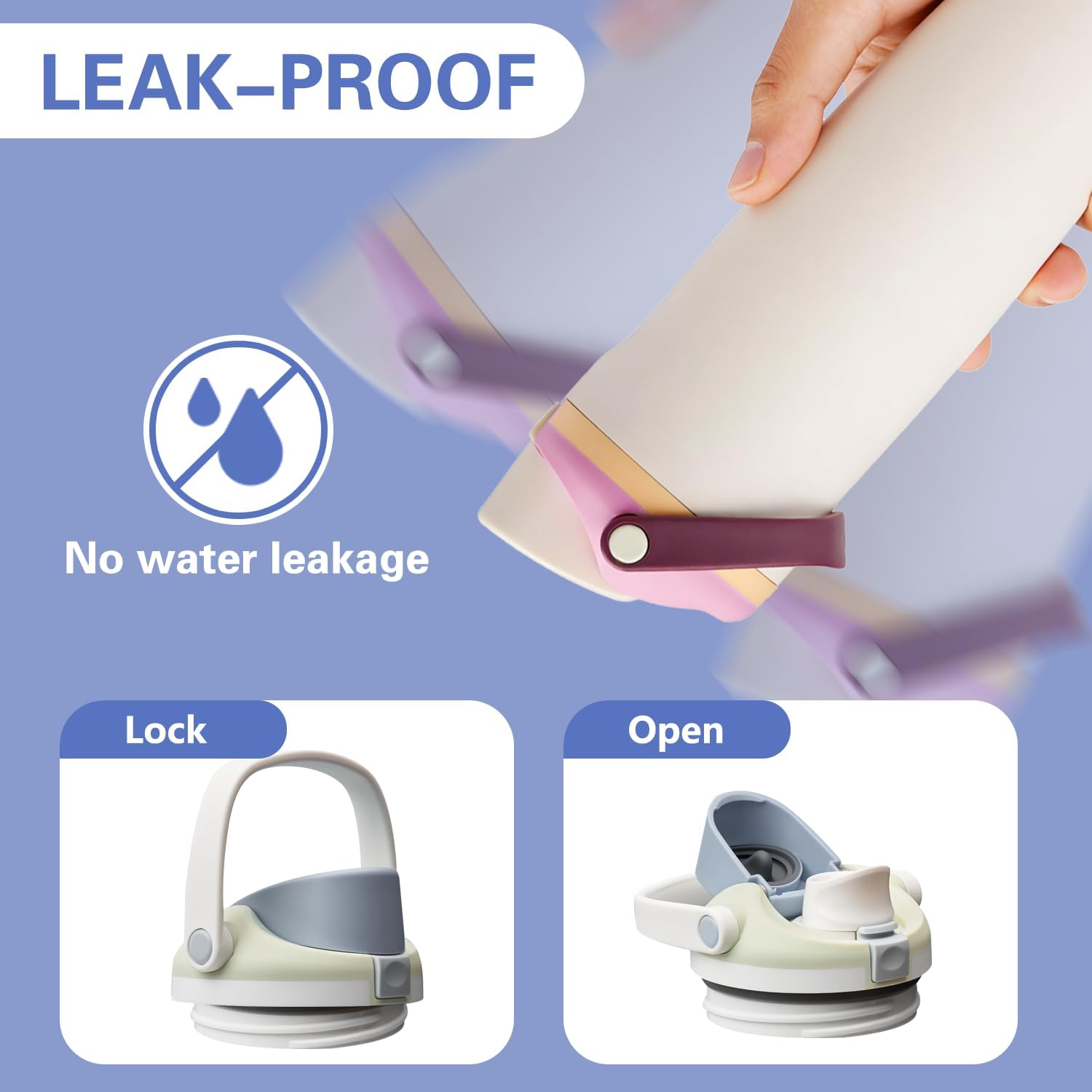 30 OZ Replacement Lid for Owala Freesip Sway Tumbler, One Button Water Bottle Top Replacement Cap with Handle Compatible with Owala FreeSip Sway, BPA-Free, Leakproof, Lockable