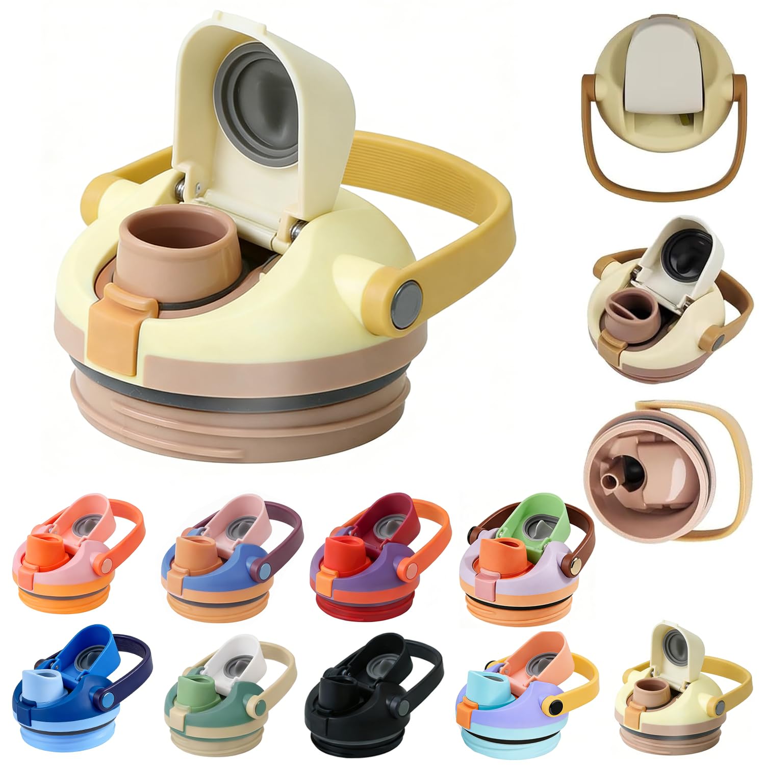 30 OZ Replacement Lid for Owala Freesip Sway Tumbler, One Button Water Bottle Top Replacement Cap with Handle Compatible with Owala FreeSip Sway, BPA-Free, Leakproof, Lockable