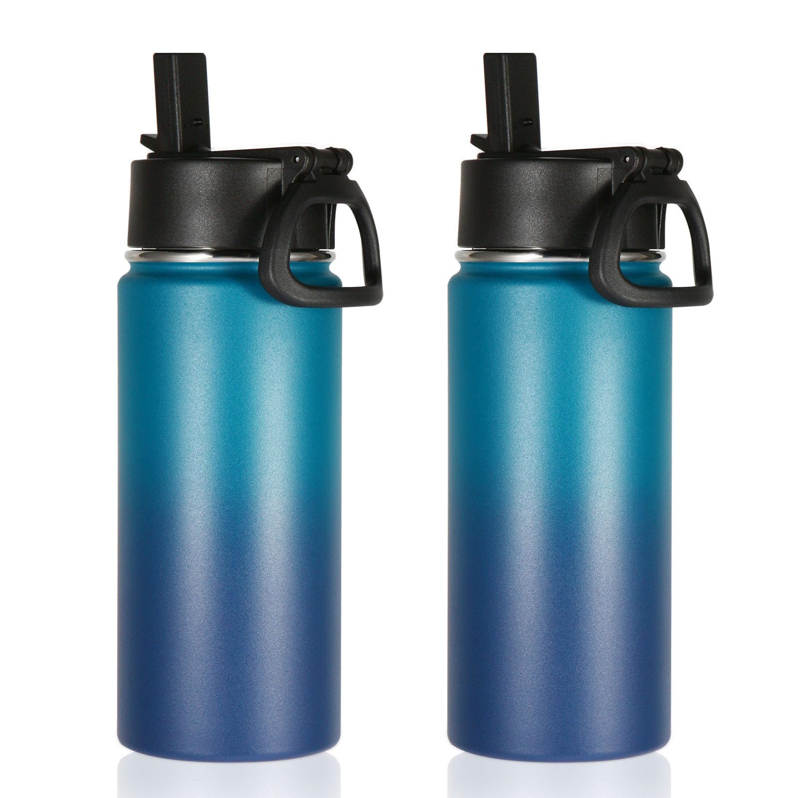 Volhoply 16 OZ Kids Water Bottle Bulk 8 Pack,Insulated Sports Bottles with Straw Lid,Stainless Steel Bottle with Handle Keep Cold & Hot,Double Wall Vacuum Tumbler Cups for School(Assorted, 8)