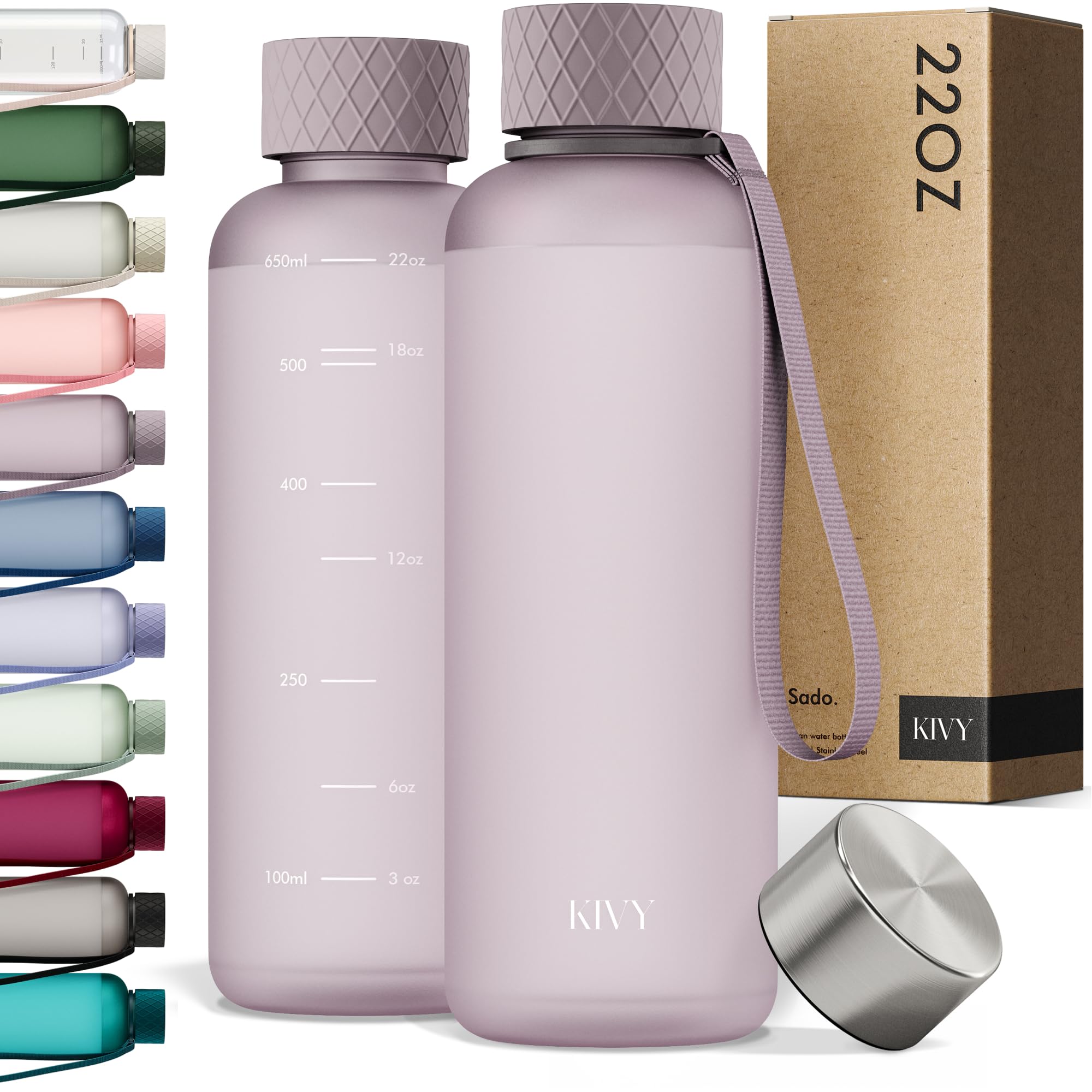 KIVY Large Water Bottle 50oz [Lightweight & Shatterproof] Fits Backpack & Cupholder for Travel, Sports, School - Extra large water bottle no straw - 1.5 Liter water bottles - 50oz Water bottle Green